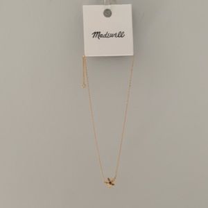 Madewell blue and gold flower necklace